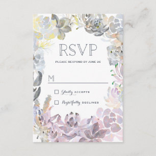 Sweet Succulents Wedding RSVP Card