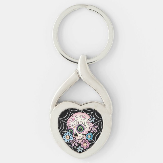 Sweet Sugar Skull  Key Ring (Front)