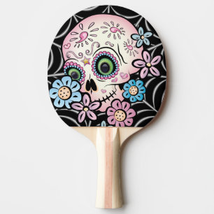 Sweet Sugar Skull Ping Pong Paddle