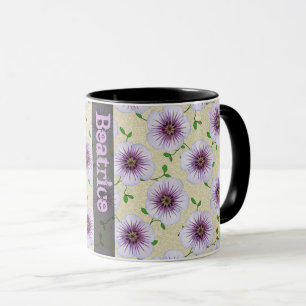 Sweet Summer Botanical Blue Flower with Name Mug