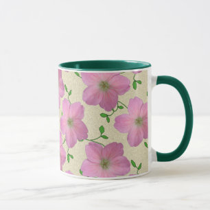 Sweet Summer Botanical Pink Flower Mug