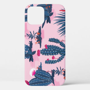Sweet Summer Cactus Blooming Pattern iPhone 12 Case