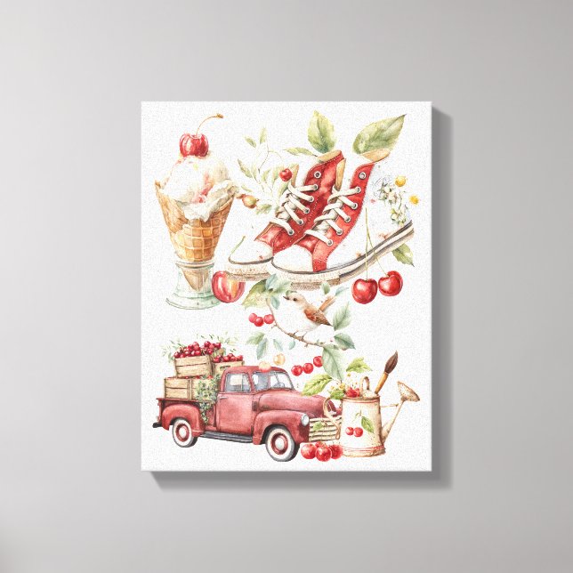 Sweet Summer Cherries Canvas Print (Front)