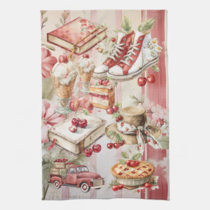 Sweet Summer Cherries Tea Towel
