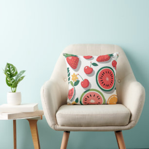 Sweet Summer Fruits Decorative Throw Pillow