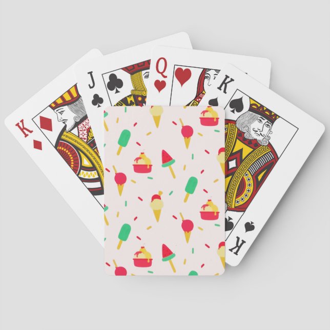 Sweet Summer Fun Rainbow Ice Cream Sprinkles Playing Cards (Back)