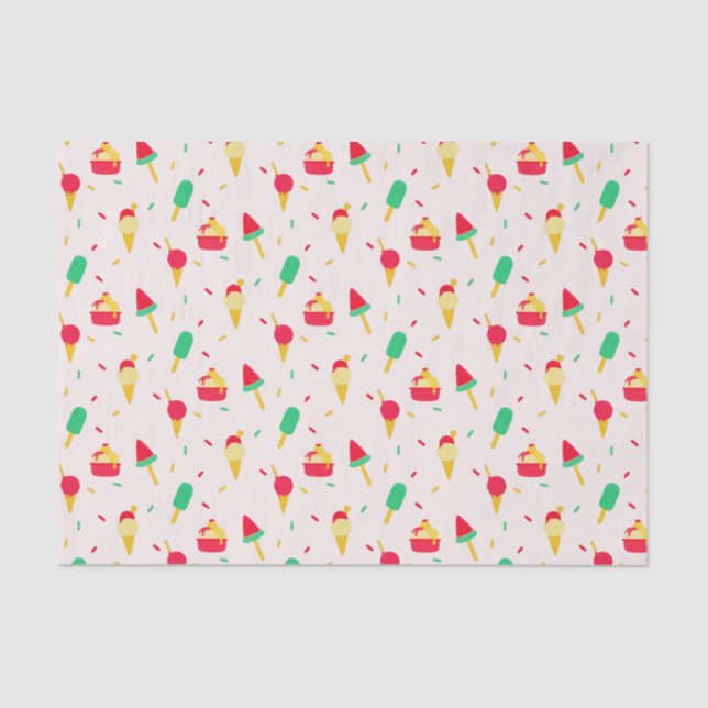 Sweet Summer Fun Rainbow Ice Cream Sprinkles Tissue Paper (Front)