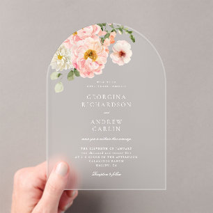 Sweet Summer Garden Acrylic  Wedding Invitation