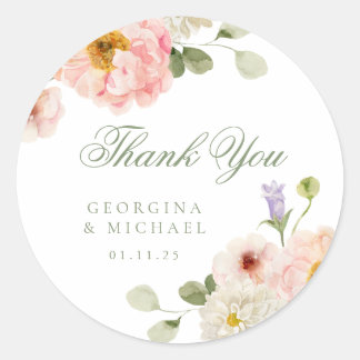 Sweet Summer Garden Wedding  Classic Round Sticker