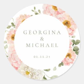 Sweet Summer Garden Wedding  Classic Round Sticker