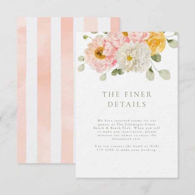 Sweet Summer Garden Wedding Details Enclosure Invitation (Front/Back)