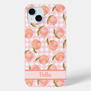 Sweet Summer Peach Pattern iPhone 15 Mini Case