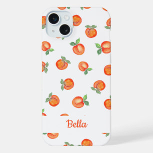 Sweet Summer Peach Pattern iPhone 15 Plus Case