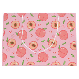 Sweet Summer Peach Pattern Large Gift Bag