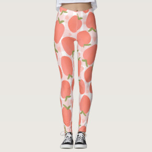 Sweet Summer Peach Pattern Large Leggings