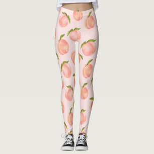 Sweet Summer Peach Pattern Large Leggings