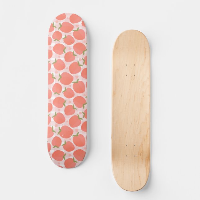 Sweet Summer Peach Pattern Skateboard (Front)