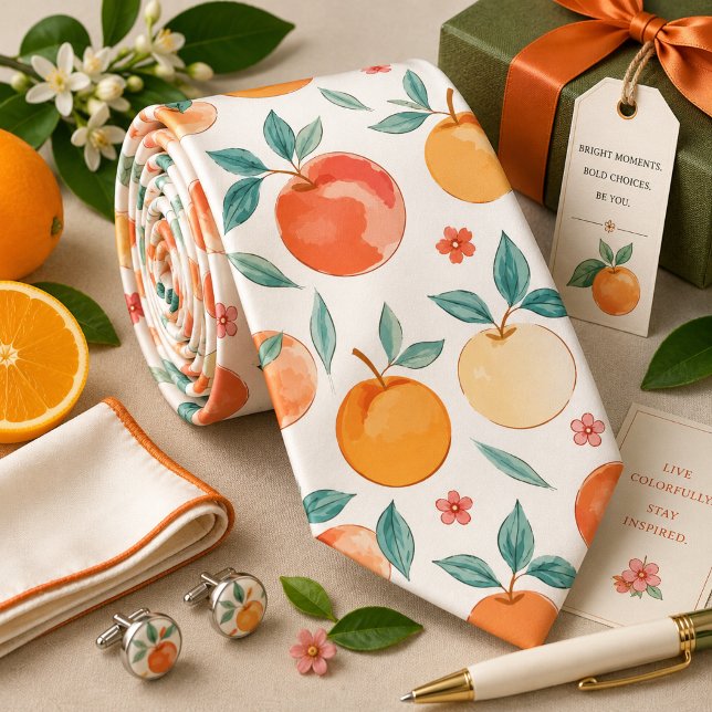 Sweet Summer Peach Pattern Tie (Creator Uploaded)