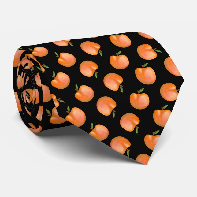 Sweet Summer Peach Pattern Tie (Rolled)