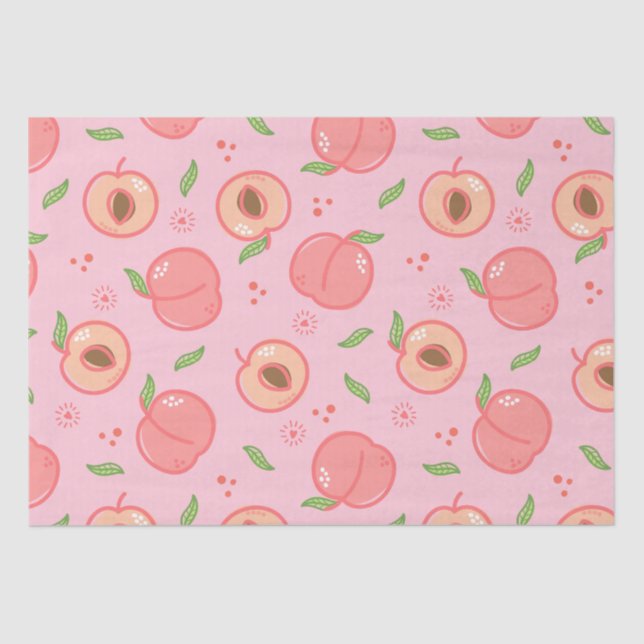 Sweet Summer Peach Pattern Tissue Paper (Front)