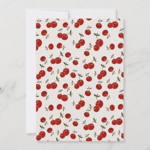 Sweet Summer Red Cherries Garden  Holiday Card