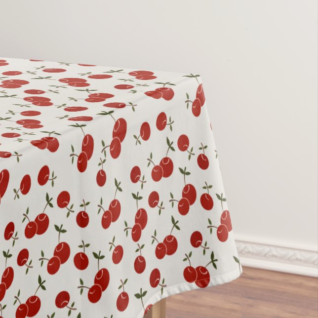 Sweet Summer Red Cherries Garden  Tablecloth (In Situ)