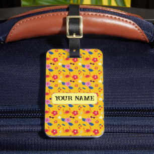 Sweet Summer Red Flower, Glasses, Cherry  Luggage Tag