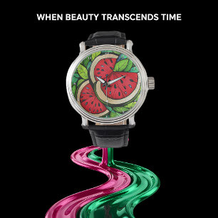 Sweet Summer Slice" - Watermelon Wall  Watch