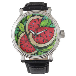 Sweet Summer Slice" - Watermelon Wall  Watch
