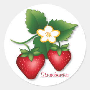 Sweet Summer Strawberry Fruit Classic Round Sticker