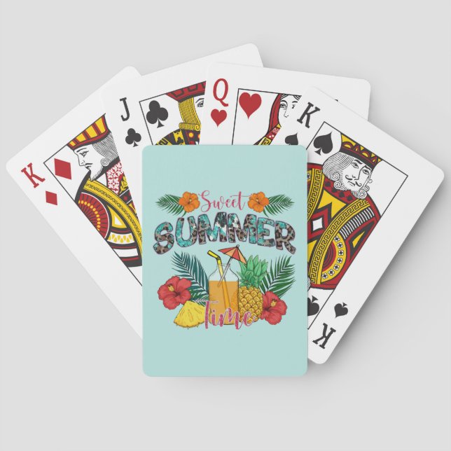 Sweet Summer Time Beach | Tropical Island Playing Cards (Back)