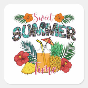 Sweet Summer Time Beach   Tropical Island Square Sticker