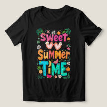 Sweet Summer Time Colourful Tropical Quote Graphic