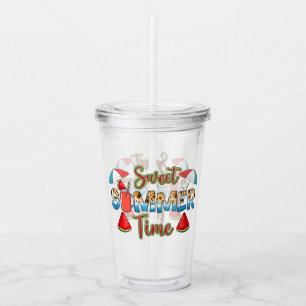 Sweet Summer Time   Colourful Watermelon Slice Acrylic Tumbler