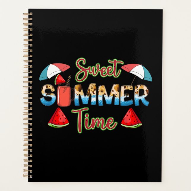 Sweet Summer Time | Colourful Watermelon Slice Planner (Front)