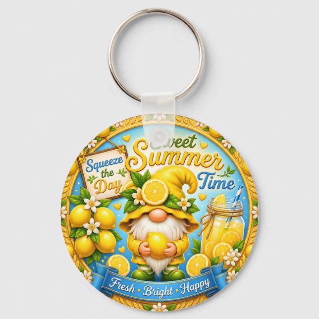 Sweet Summer Time Gnome Key Ring (Back)
