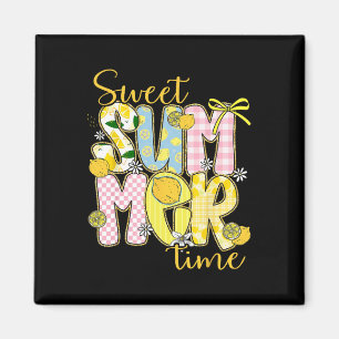 Sweet Summer Time Lemon Coquette Bow Family Vacati Magnet