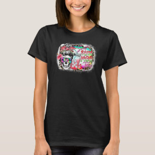 Sweet Summer Time skull messy bun water melon T-Shirt