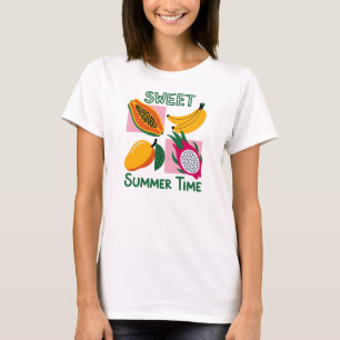 Sweet Summer Time Tropical Fruit Pop Art Design T-Shirt