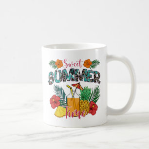 Sweet Summer Time   Tropical Fruits & Floral Coffee Mug