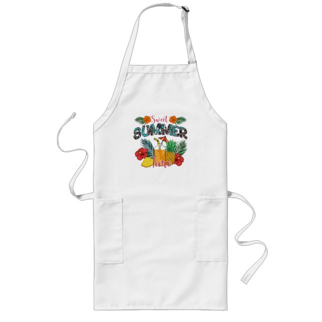 Sweet Summer Time | Tropical Fruits & Floral Long Apron (Front)