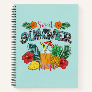 Sweet Summer Time Tropical Fruits & Floral Notebook
