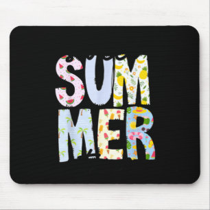 Sweet Summer Time Vintage Groovy Beach Vacation Mouse Mat