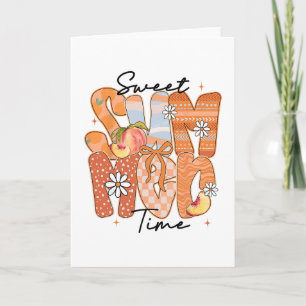 Sweet Summer Vibes Peachy Coquette Bow Beach Vacat Card