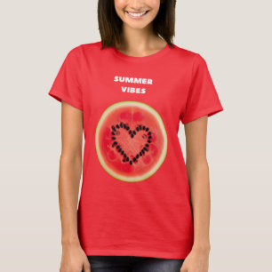 Sweet Summer Vibes – Watermelon Heart T-Shirt