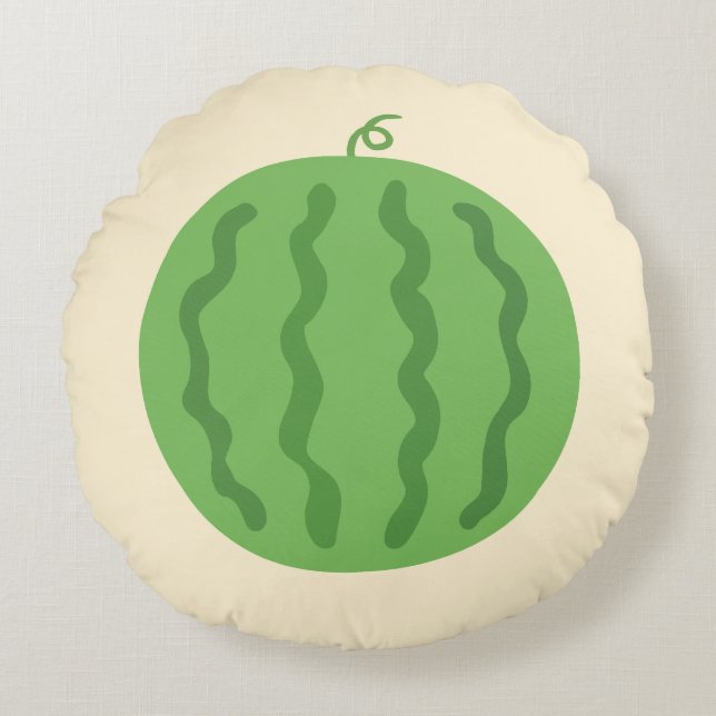 Sweet Summer Watermelon Double-Sided Round Pillow (Front)