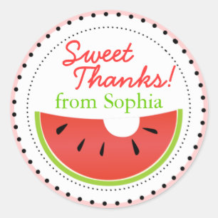 Sweet Summer Watermelon Thanks Stickers