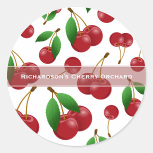 sweet summertime cherries classic round sticker