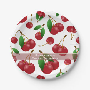 sweet summertime cherries paper plate