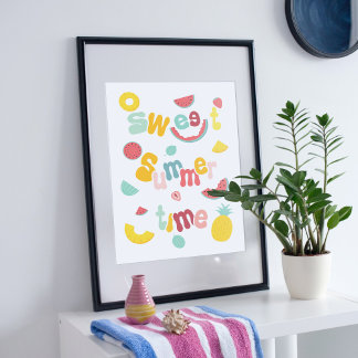 Sweet summertime fruits design. poster